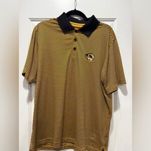 Mizzou Black and Yellow Striped Polo